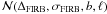 Mathematical equation: $\mathcal{N}(\Delta_{{\rm FIRB}}, \sigma_{{\rm FIRB}}, b, \ell)$