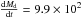Mathematical equation: $\frac{{\rm d}M_{\rm d}}{{\rm d}t} = 9.9 \times 10^2$