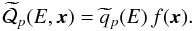 Mathematical equation: \begin{eqnarray} \widetilde{\cal Q}_p(E,\vec{x}) = \widetilde{q}_p(E)\, f(\vec{x}). \label{eq:pulsar_csource} \end{eqnarray}