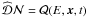 Mathematical equation: $\widehat{\cal D} {\cal N} = {\cal Q}(E,\vec{x},t)$