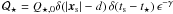Mathematical equation: ${\cal Q}_\star = Q_{\star,0} \delta(|\vec{x}_{\rm s}|-d)\,\delta(t_{\rm s}-t_\star)\,\epsilon^{-\gamma}$