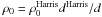 Mathematical equation: $\rho_0 = \rho_0^{\rm Harris} d^{\rm Harris} / d$
