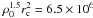 Mathematical equation: $\rho_0^{1.5} r_{\rm c}^2=6.5 \times 10^6$
