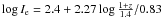 Mathematical equation: $\log I_{\rm e}=2.4+2.27\log\frac{1+z}{1.4}/0.83$