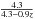 Mathematical equation: $\frac{4.3}{4.3-0.9z}$