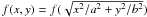 Mathematical equation: $f(x,y)=f(\sqrt{x^2/a^2+y^2/b^2})$