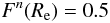 Mathematical equation: \appendix \setcounter{section}{1} \begin{equation} \label{eq_halfser} F^{n}(R_{\rm e})=0.5 \end{equation}