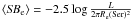 Mathematical equation: $\langle {\it SB}_{\rm e}\rangle=-2.5\log \frac{L}{2\pi R_{\rm e}({\rm Ser})^2}$