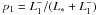 Mathematical equation: \appendix \setcounter{section}{2} $p_{1} = L^{-}_{1}/(L_{*}+L^{-}_{1})$