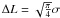 Mathematical equation: $\Delta L = \sqrt{\pi \over 4}\sigma$