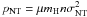Mathematical equation: $p_{\rm NT}=\mu m_{\rm H}n\sigma_{\rm NT}^2$