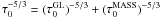 Mathematical equation: $\tau_{0}^{-5/3} = (\tau_{0}^{\rm GL})^{-5/3} +(\tau_{0}^{\rm MASS})^{-5/3}$