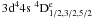 Mathematical equation: $3{\rm d}^4 4{\rm s} \; ^4{\rm D}^{\rm e}_{1/2,3/2,5/2} $