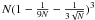 Mathematical equation: $N(1 - \frac{1}{9N} - \frac{1}{3 \sqrt N})^{3}$