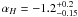 Mathematical equation: $\alpha_{H} =-1.2^{+0.2}_{-0.15}$