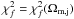 Mathematical equation: $\chi_f^2 = \chi_f^2(\Omega_{\rm m, j})$