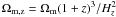 Mathematical equation: \appendix \setcounter{section}{1} $\Omega_{\rm m, z} = \Omega_{\rm m} (1+z)^3 / H_z^2$