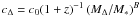 Mathematical equation: \appendix \setcounter{section}{1} $c_{\Delta} = c_0 (1+z)^{-1} \left(M_{\Delta}/M_{\ast} \right)^B$