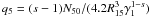 Mathematical equation: $q_5=(s-1)N_{50}/(4.2R_{15}^3\gamma _1^{1-s})$