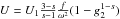 Mathematical equation: $U=U_1\frac{3-s}{s-1}\frac{f}{\omega^2}(1-g_2^{1-s})$