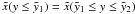 Mathematical equation: $\xc(y\leq\yc_1)=\xc(\yc_1\leq y\leq\yc_2)$