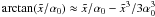 Mathematical equation: $\arctan(\xc/\alpha_0)\approx\xc/\alpha_0-\xc^3/3\alpha_0^3$