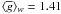 Mathematical equation: $\langle \gbar \rangle_{w} = 1.41$