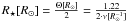 Mathematical equation: $R_\star[{R}_\odot]=\frac{\Theta[{R}_\odot]}{2}=\frac{1.22}{2\cdot\nu[{R}_\odot^{-1}]}$