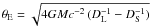 Mathematical equation: \hbox{$\ThE=\sqrt{4GMc^{-2}\,(\DL^{-1}-\DS^{-1})}$}