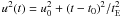 Mathematical equation: \hbox{$u^2(t)=\uo^2+(t-\to)^2/\tE^2$}