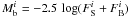 Mathematical equation: \hbox{$M_{\rm b}^i=-2.5\,\log(\FS^i+\FB^i)$}