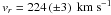 Mathematical equation: \hbox{$v_r = 224\left( { \pm 3} \right)~\rm{km~s^{ - 1}}$}