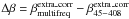 Mathematical equation: \hbox{$\Delta\beta=\beta_{\rm multifreq}^{\rm extra\_corr}-\beta_{45{-}408}^{\rm extra\_corr}$}