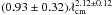 Mathematical equation: \hbox{$(0.93\pm0.32)\lambda_{\rm cm}^{2.12\pm0.12}$}