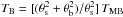 Mathematical equation: \hbox{$T_{\rm B}=[(\theta^2_{\rm s}+\theta^2_{\rm b})/\theta^2_{\rm s}]\,T_{\rm MB}$}