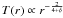 Mathematical equation: \hbox{$T(r)\propto r^{-\frac{2}{4+\delta}}$}