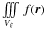 Mathematical equation: \hbox{$\iiint\limits_{\Vcell}\,f(\rr) \,$}