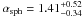 Mathematical equation: \hbox{$\alpha_{\rm sph}=1.41^{+0.52}_{-0.34}$}