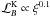 Mathematical equation: \hbox{${\cal L}_B^{\rm K} \propto \xi^{0.1}$}