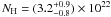 Mathematical equation: \hbox{$N_{\rm H}=(3.2^{+0.9}_{-0.8})\times10^{22}$}