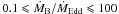 Mathematical equation: \hbox{$0.1 \leqslant\DMbon/\DMedd\leqslant 100$}