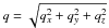Mathematical equation: \appendix \setcounter{section}{1} \hbox{$q=\sqrt{q_x^2+q_y^2+q_z^2}\ $}