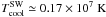 Mathematical equation: \hbox{$T_{\rm cool}^{\rm SW}\simeq 0.17\times 10^7 \mbox{ K}$}