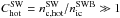 Mathematical equation: \hbox{$C_{\rm hot}^{\rm SW}=n_{\rm c,hot}^{\rm SW}/n_{\rm ic}^{\rm SWB}\gg1$}