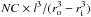 \hbox{$NC\times l^3/(r_{\mathrm{o}}^3-r_{\mathrm{i}}^3)$}