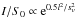 \hbox{${I}/{S_0} \propto {\rm e}^{0.5l^2/s_{\sv}^2}$}