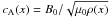 Mathematical equation: \hbox{$\ca(x)=B_0/\sqrt{\muo\rho(x)}$}