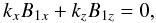 Mathematical equation: \begin{equation} k_{x}B_{1x}+k_zB_{1z}=0,\label{div_b} \end{equation}