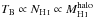 Mathematical equation: \hbox{$T_{\rm B}\propto N_{\hi} \propto M_{\hi}^{\rm halo}$}