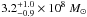 Mathematical equation: \hbox{$3.2^{+1.0}_{-0.9}\times10^8~M_{\odot}$}